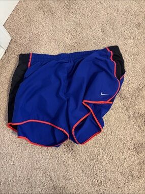 Nike Blue Athletic Shorts with prange Trim